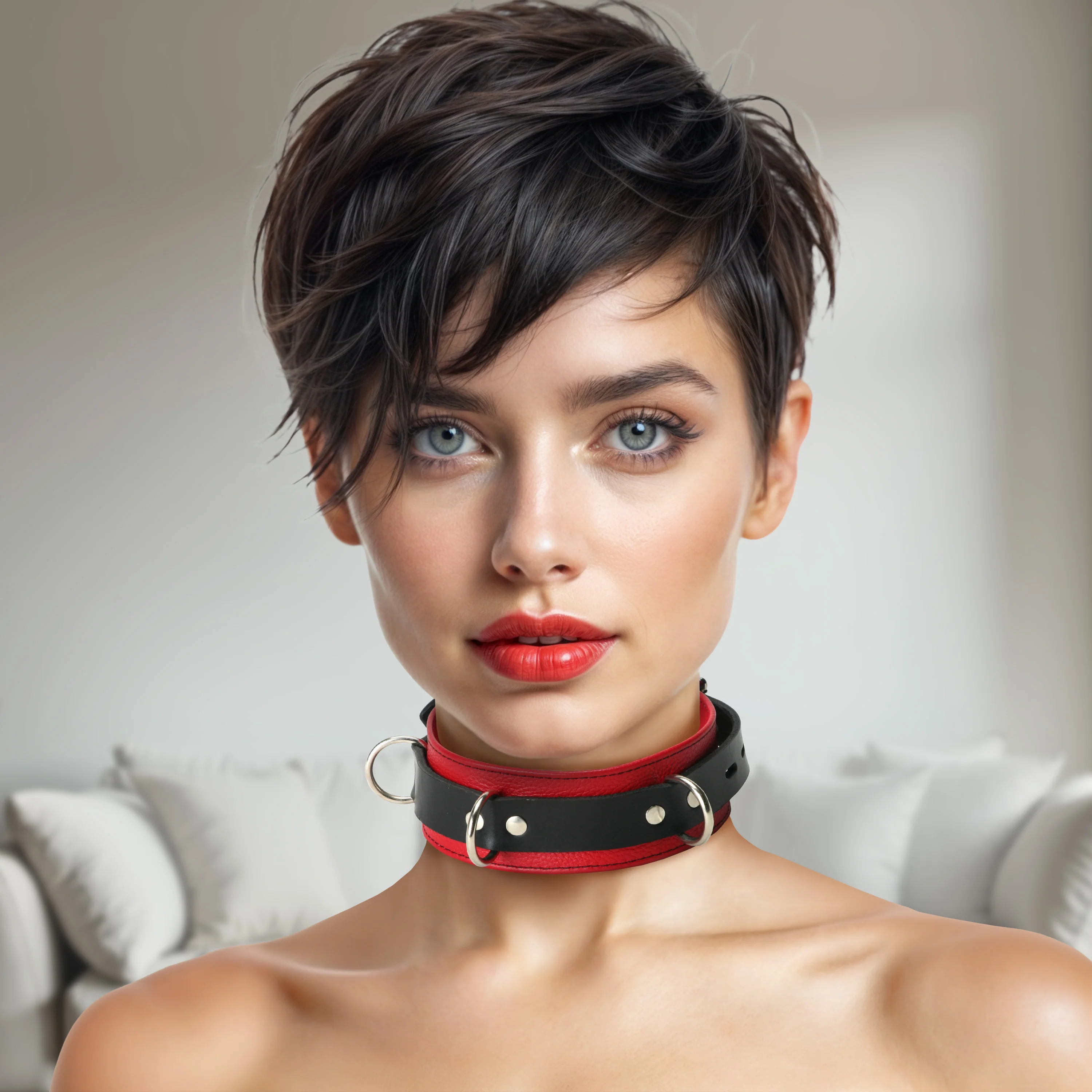 Strict Leather Deluxe Locking Red/Black Collar