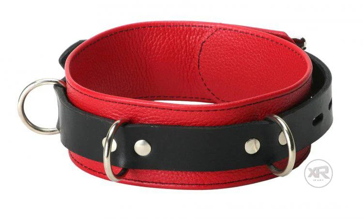 Strict Leather Deluxe Locking Red/Black Collar - Image 2