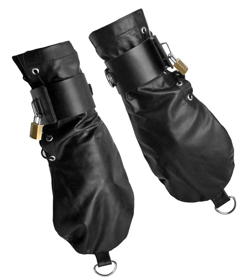Strict Leather Locking Mittens - Image 2