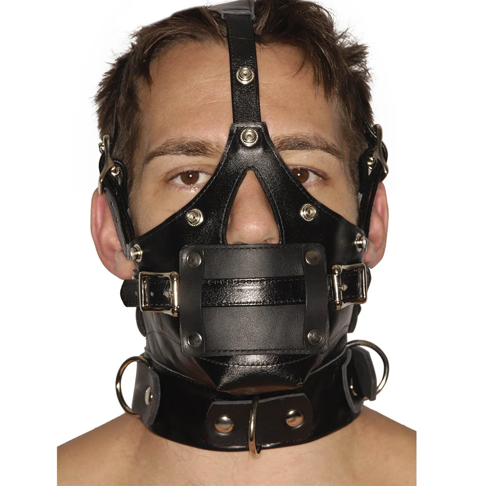 Strict Leather Premium Muzzle with Blindfold and Gags - Image 2