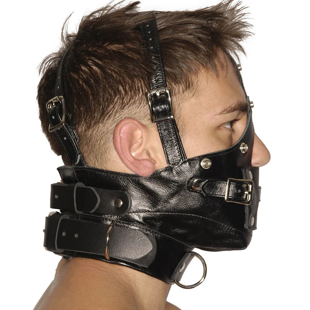 Strict Leather Premium Muzzle with Blindfold and Gags - Image 3