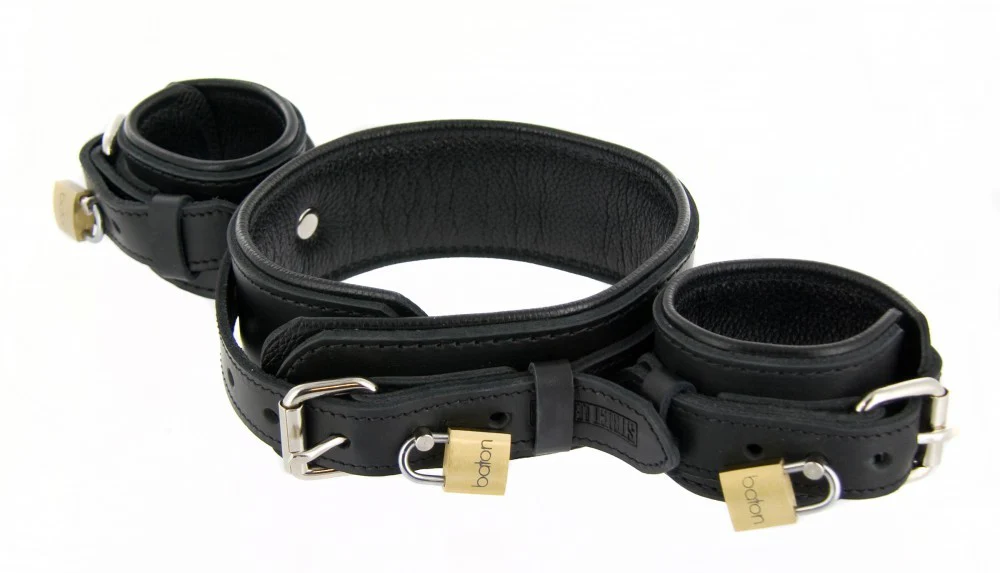 Strict Leather Wrist to Neck Locking Restraint - Image 7