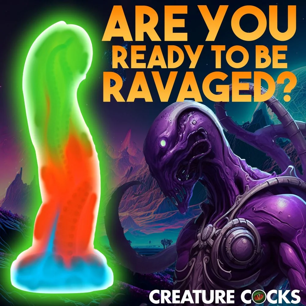 Tenta-Glow Glow-In-The-Dark Silicone Dildo - Image 3
