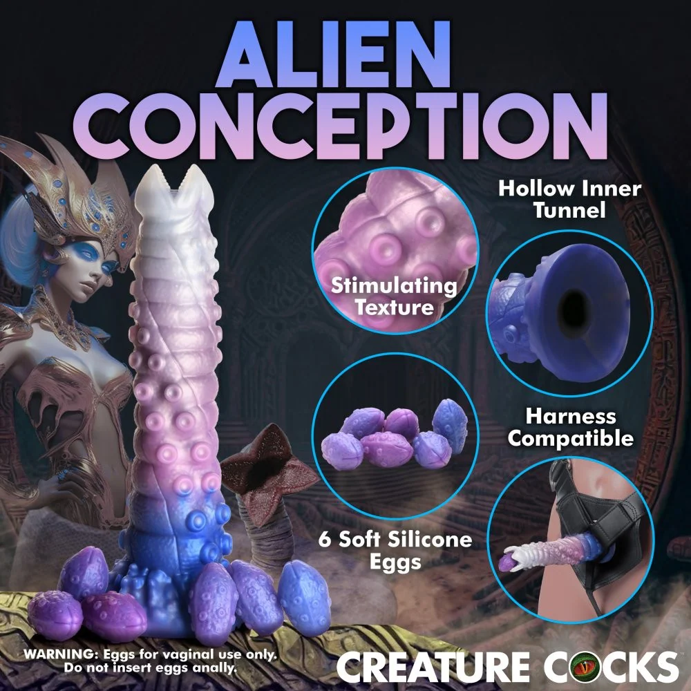 Tenta-Queen Ovipositor Silicone Dildo with Eggs - Image 4