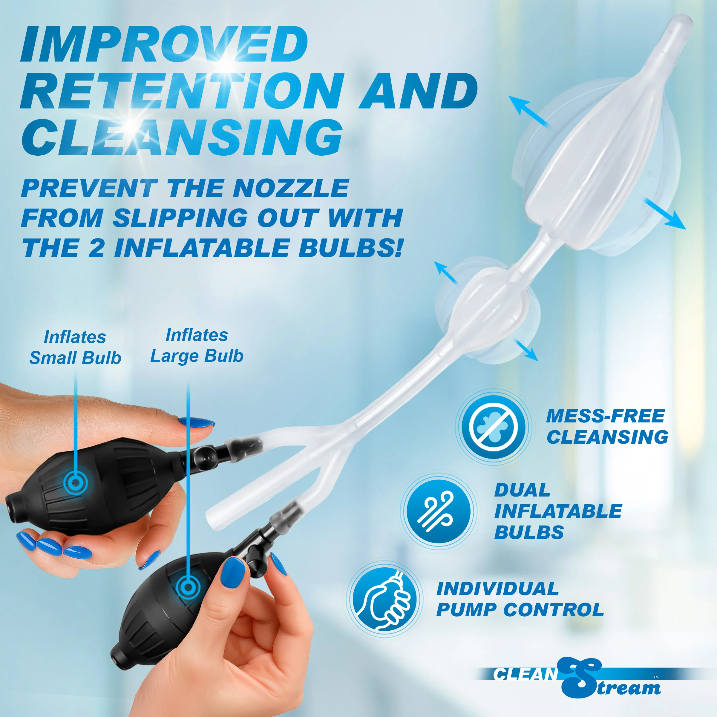 Silicone Inflatable Double Bulb Enema System - Image 2
