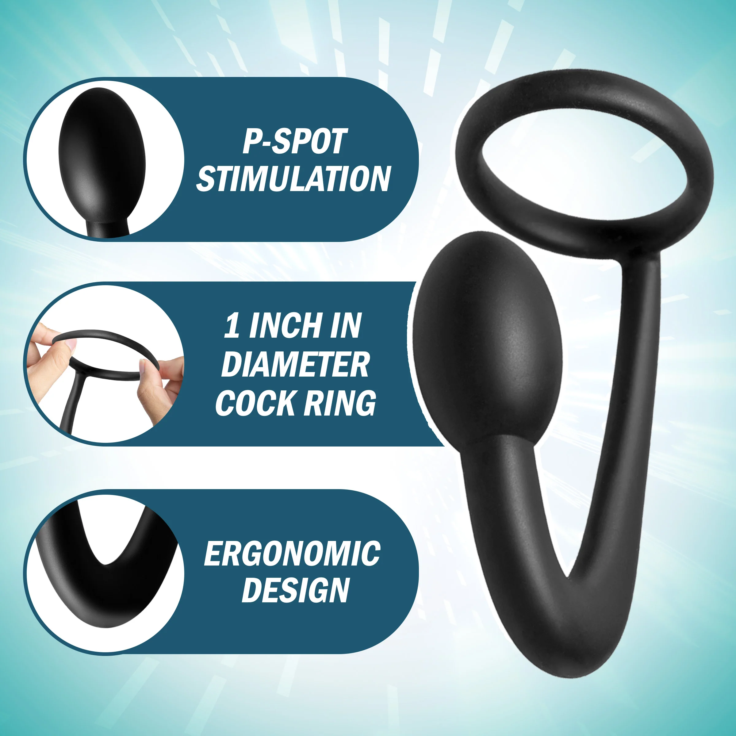 Explorer Silicone Cock Ring and Prostate Plug - Image 3