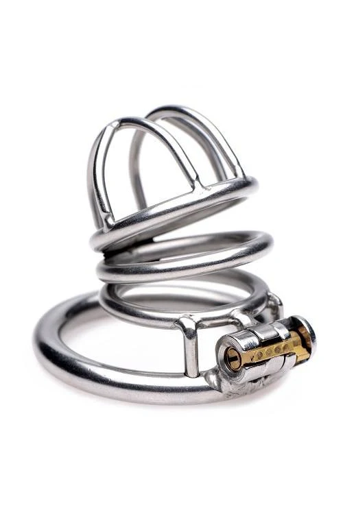 The Pen Deluxe Stainless Steel Locking Chastity Cage - Image 3