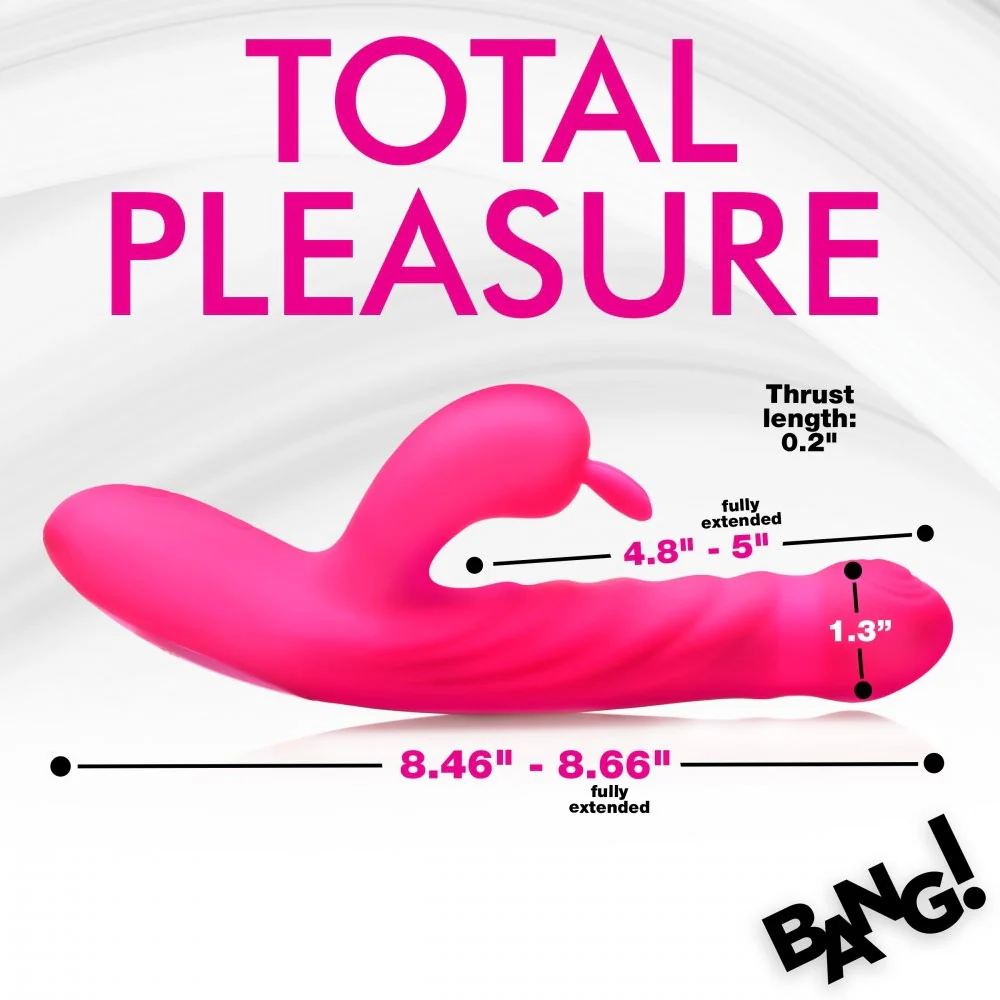 Pink Thrusting and Vibrating Silicone Rabbit Vibrator - Image 6