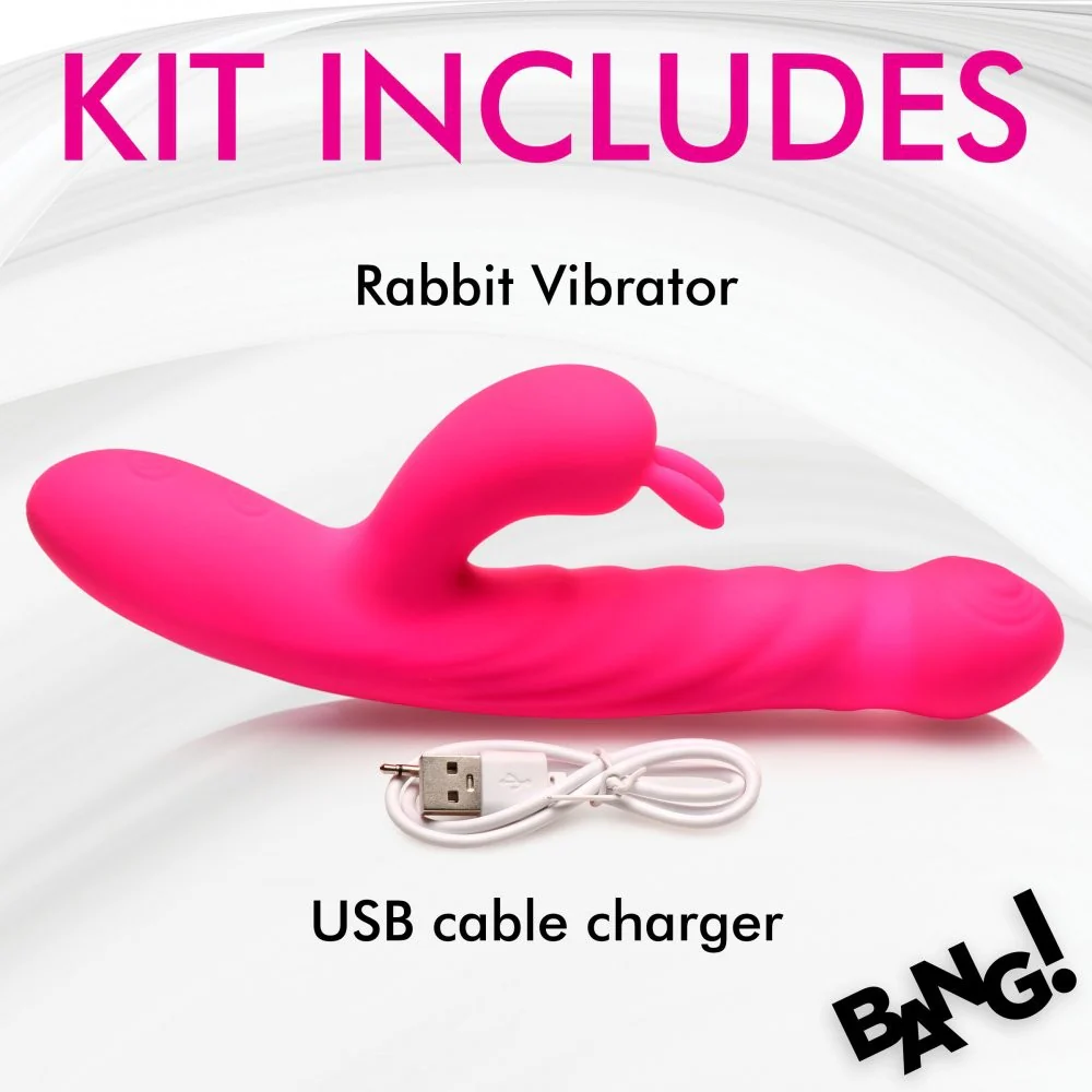 Pink Thrusting and Vibrating Silicone Rabbit Vibrator - Image 8