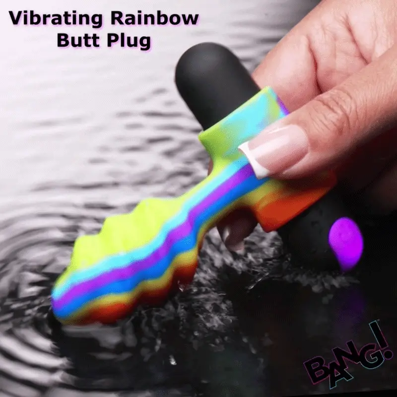 Vibrating Rainbow Butt Plug - Image 2