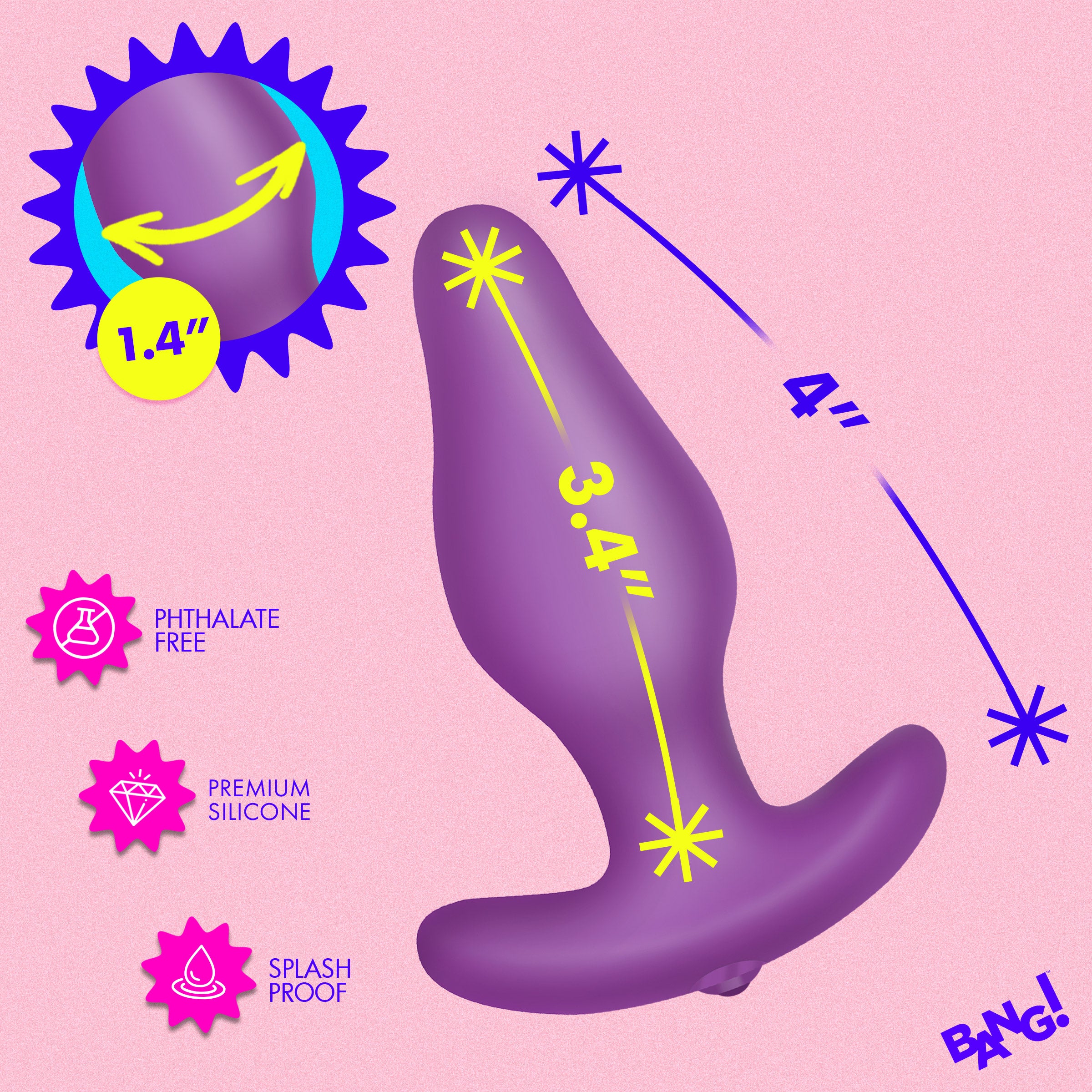 Vibrating Silicone Butt Plug with Digital Remote - Image 5