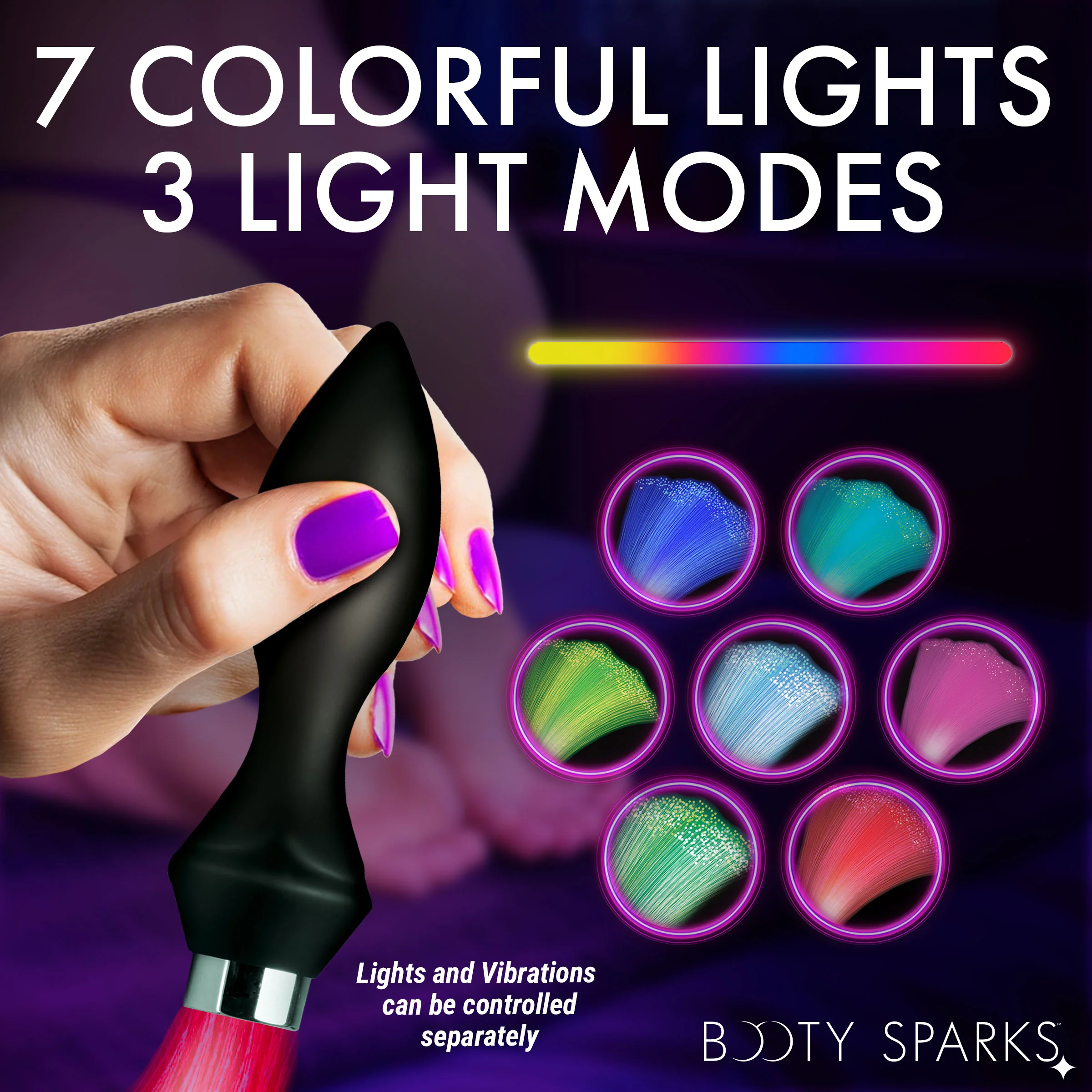 Vibrating Silicone Fiber Optical Butt Plug - Image 4