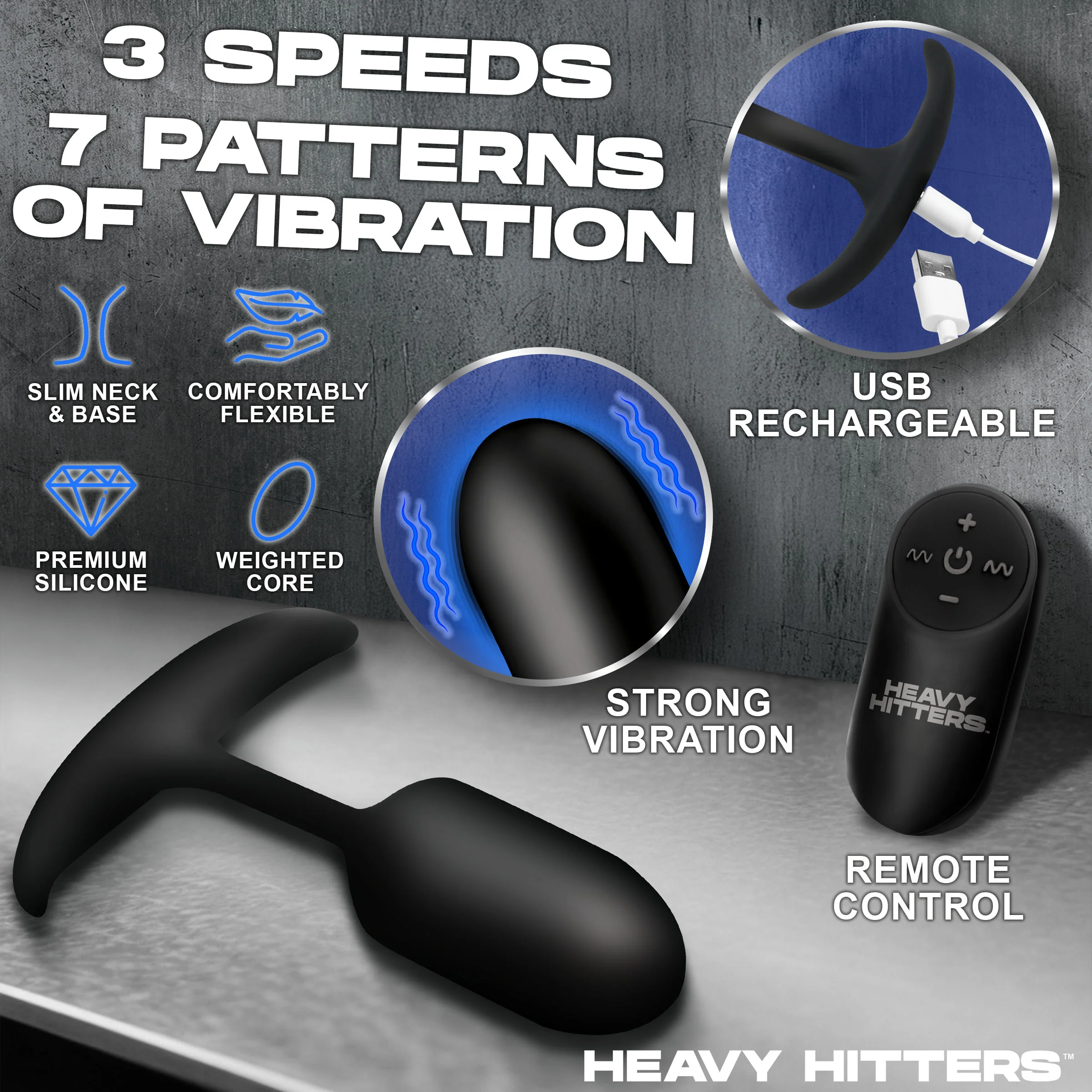 Vibrating Weighted Silicone Anal Plug - Image 3