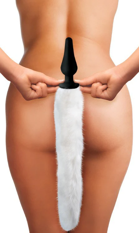 White Fox Tail Anal Plug and Ears Set - Image 4