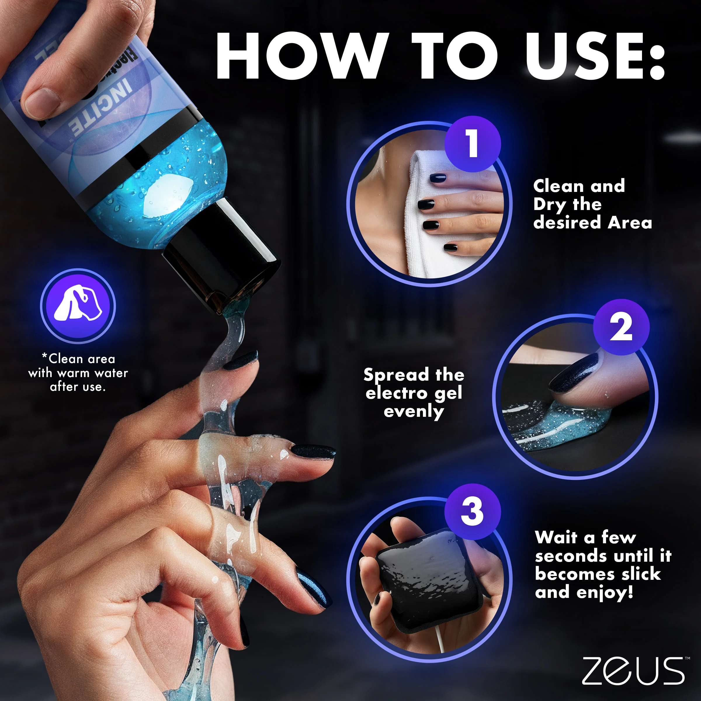 Zeus 8.5oz Incite Electrosex Gel - Image 4
