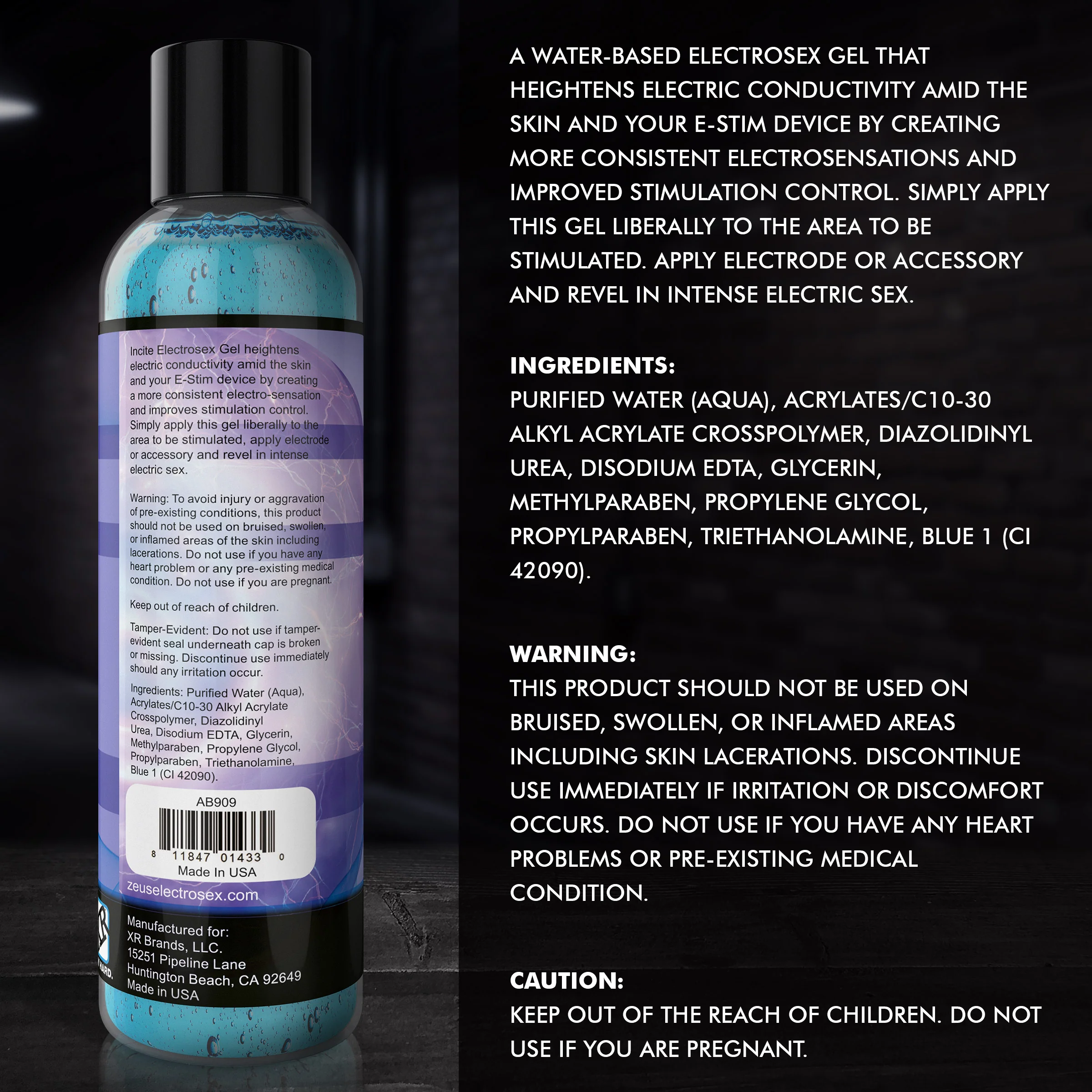 Zeus 8.5oz Incite Electrosex Gel - Image 5